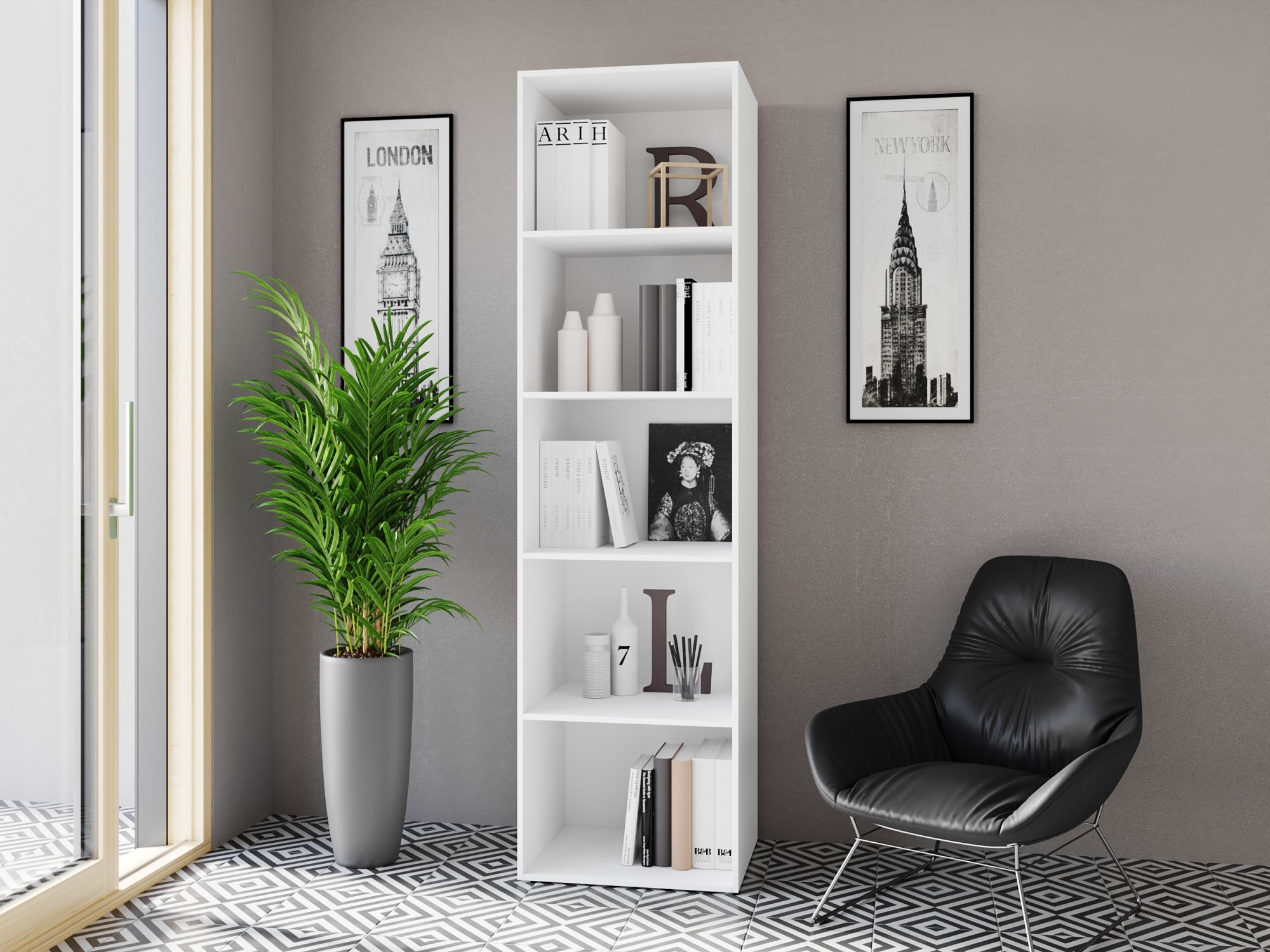 

Cтеллаж, полка для книг Vinsent Белый Ш600/В2190/Г500