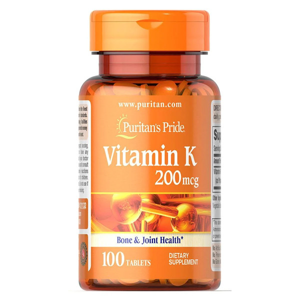 

Витамины Puritan's Pride Vitamin K 200 мкг 100 таблеток