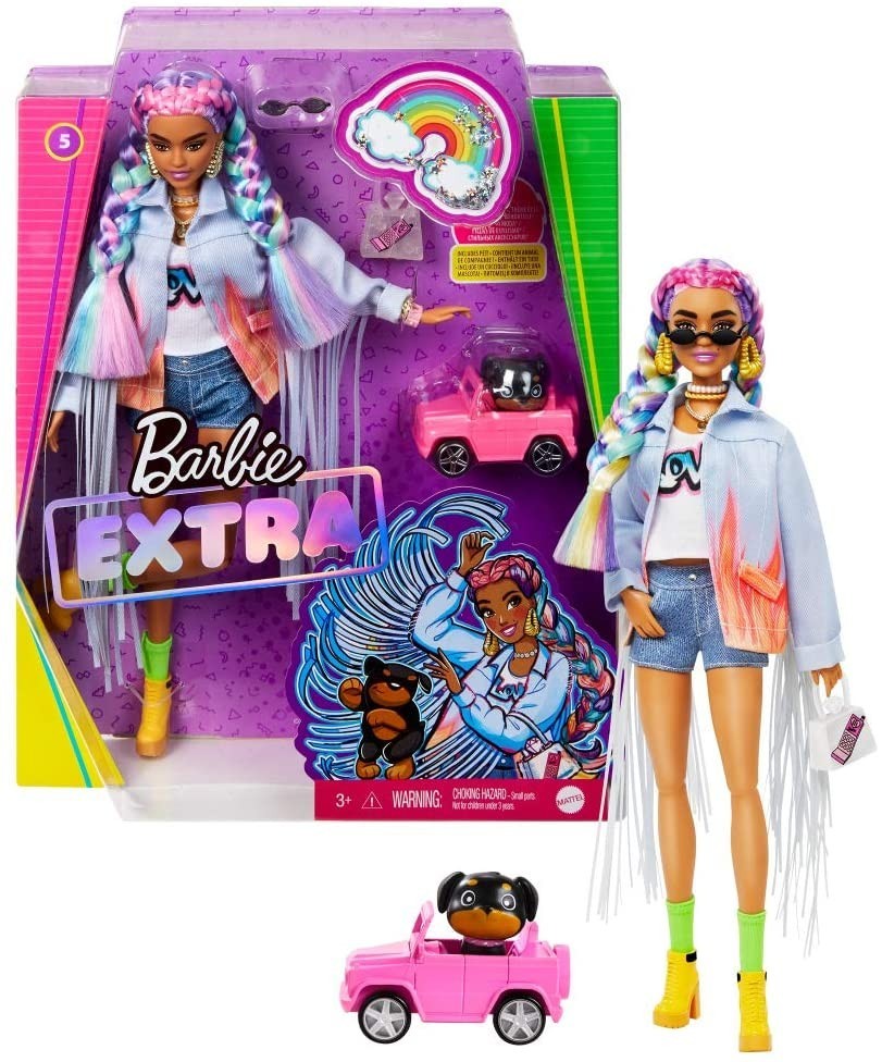 

Кукла Barbie GRN29 Extra с плетеной радужной косой