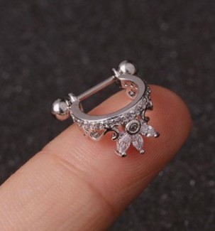 

Серьга для пирсинга хряща уха корона без бренда серебро P-E-M-080-S