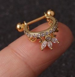 

Серьга для пирсинга хряща уха корона без бренда золото P-E-M-080-G