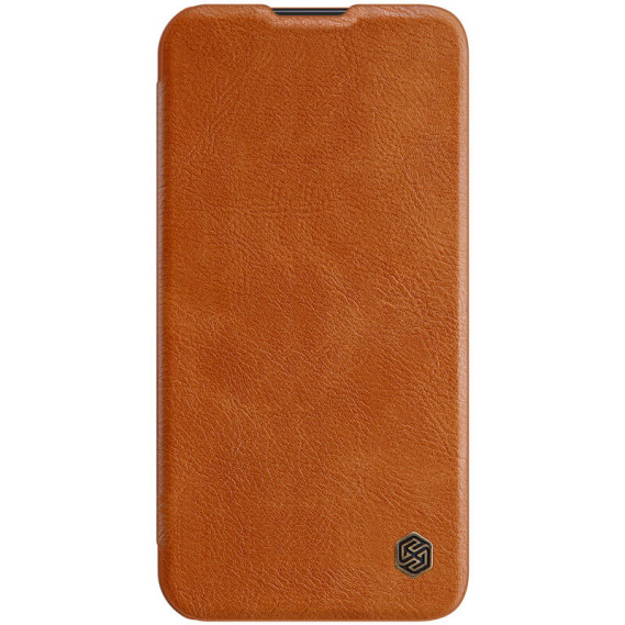 

Кожаный чехол (книжка) Nillkin Qin Pro Camshield для Apple iPhone 13 (6.1") (Коричневый)