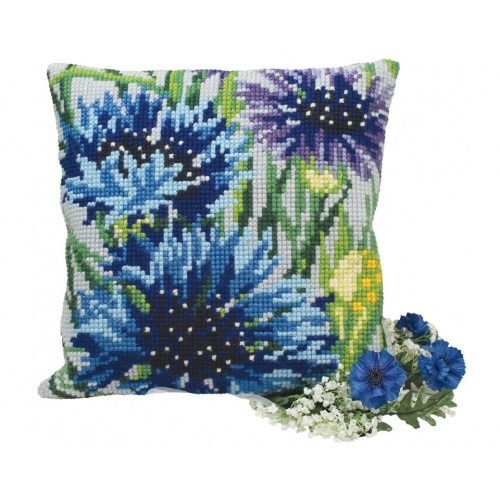 

Подушка для вышивания крестом Collection D'Art 5108 "Cool Blue Cornflowers"