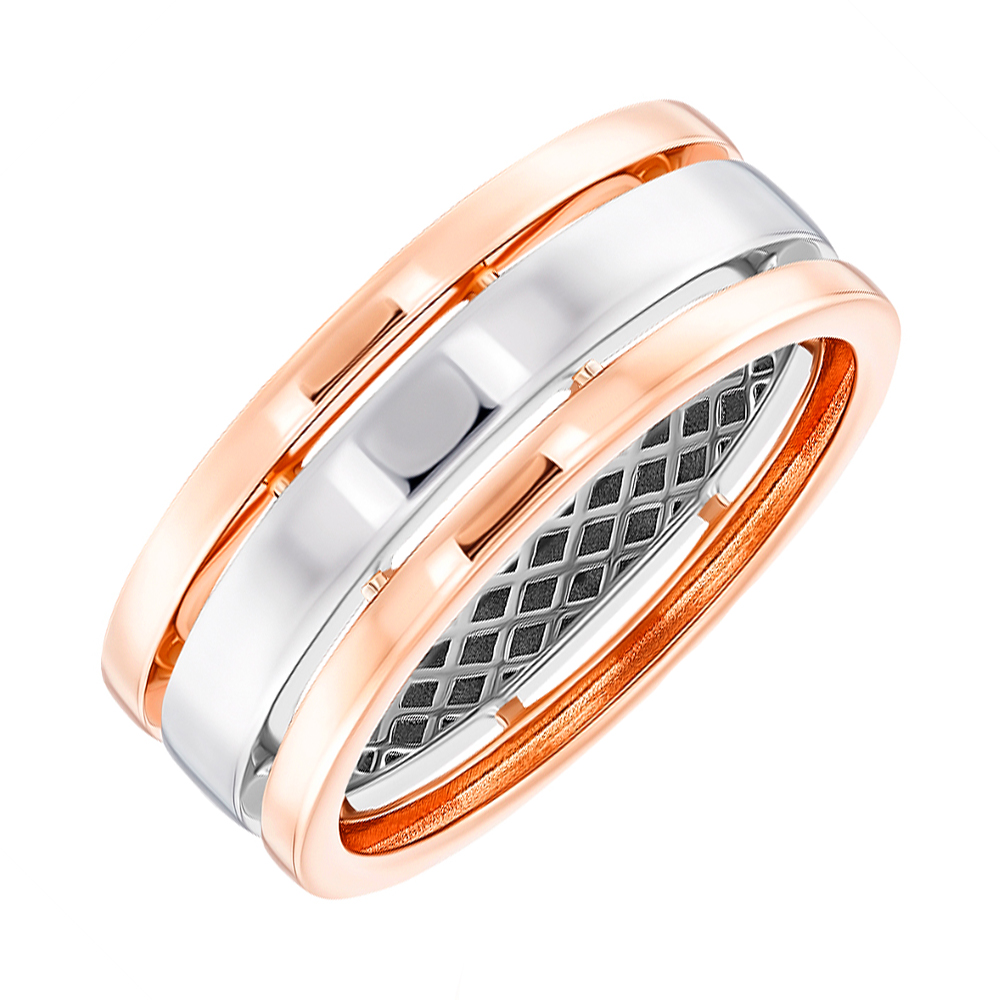 

Золотое обручальное кольцо в комбинированном цвете 000141721 18.5 размера