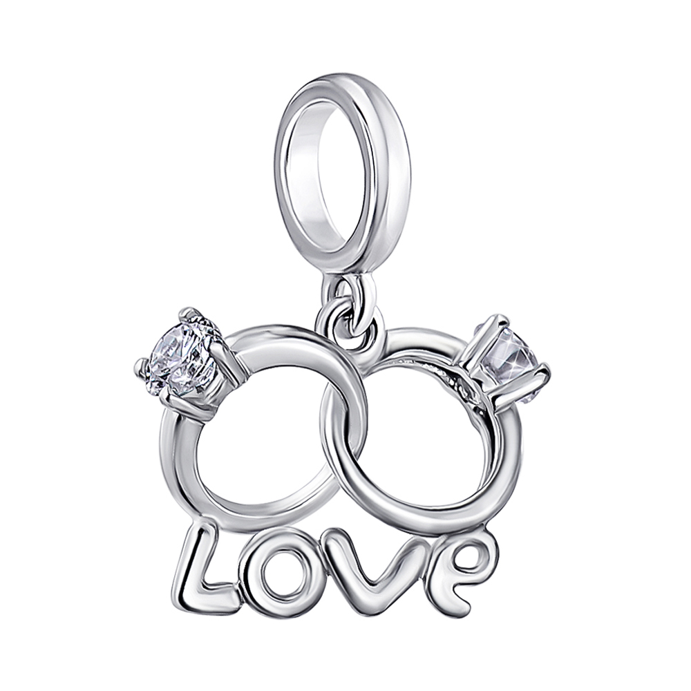 

Серебряный шарм Love с фианитами 000139953 без размера