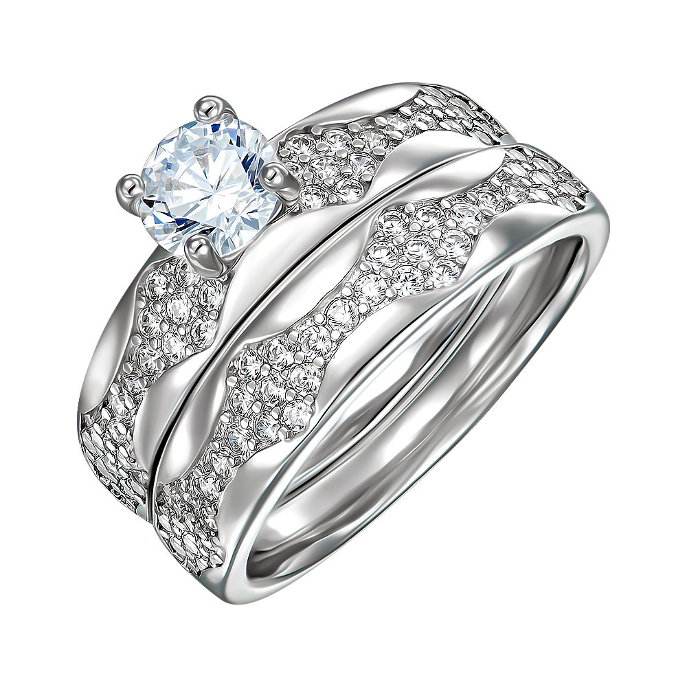 

Кольцо из серебра с фианитами 000151777 17.5 размера