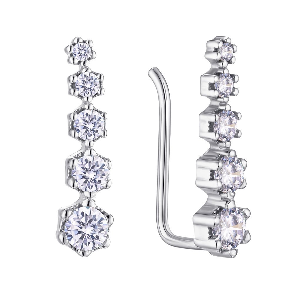 

Серебряные серьги-каффы с фианитами 000148331