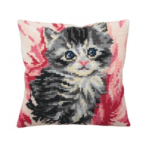 

Подушка для вышивания крестом Collection D'Art 5164 "Cute Kitten in Pink"