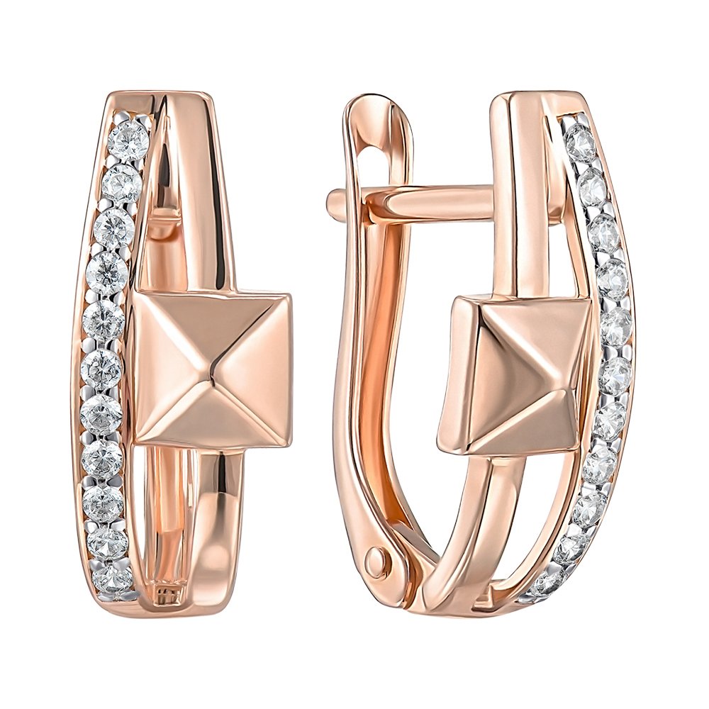 

Серьги из красного золота с фианитами 000152285