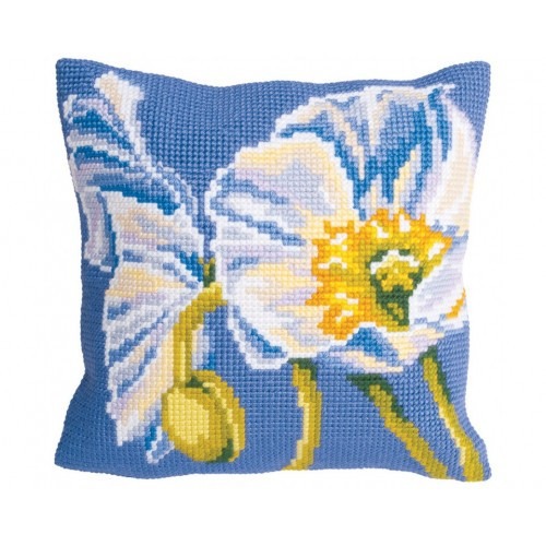 

Подушка для вышивания крестом Collection D'Art 5092 "Pure Ice Poppies"