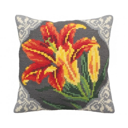 

Подушка для вышивания крестом Collection D'Art 5123 "Gorgeous Lily Orange"