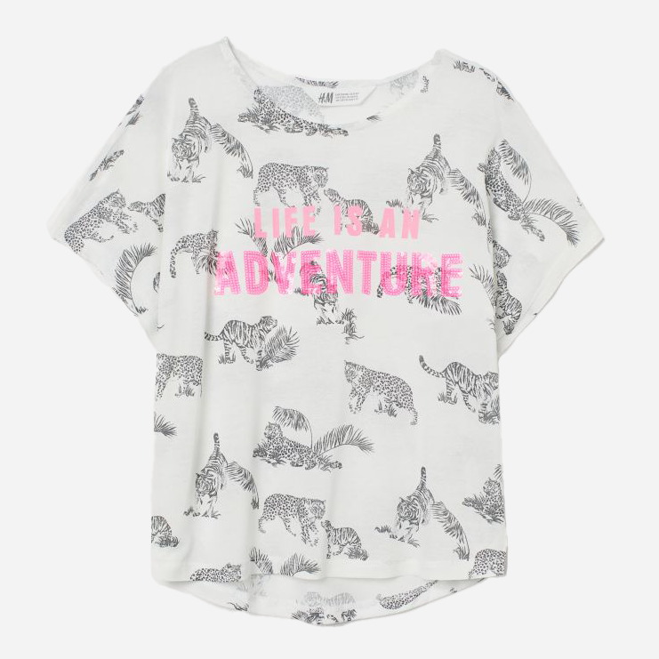 

Футболка H&M 060734829 146-152 см Белый/Серый/Розовый
