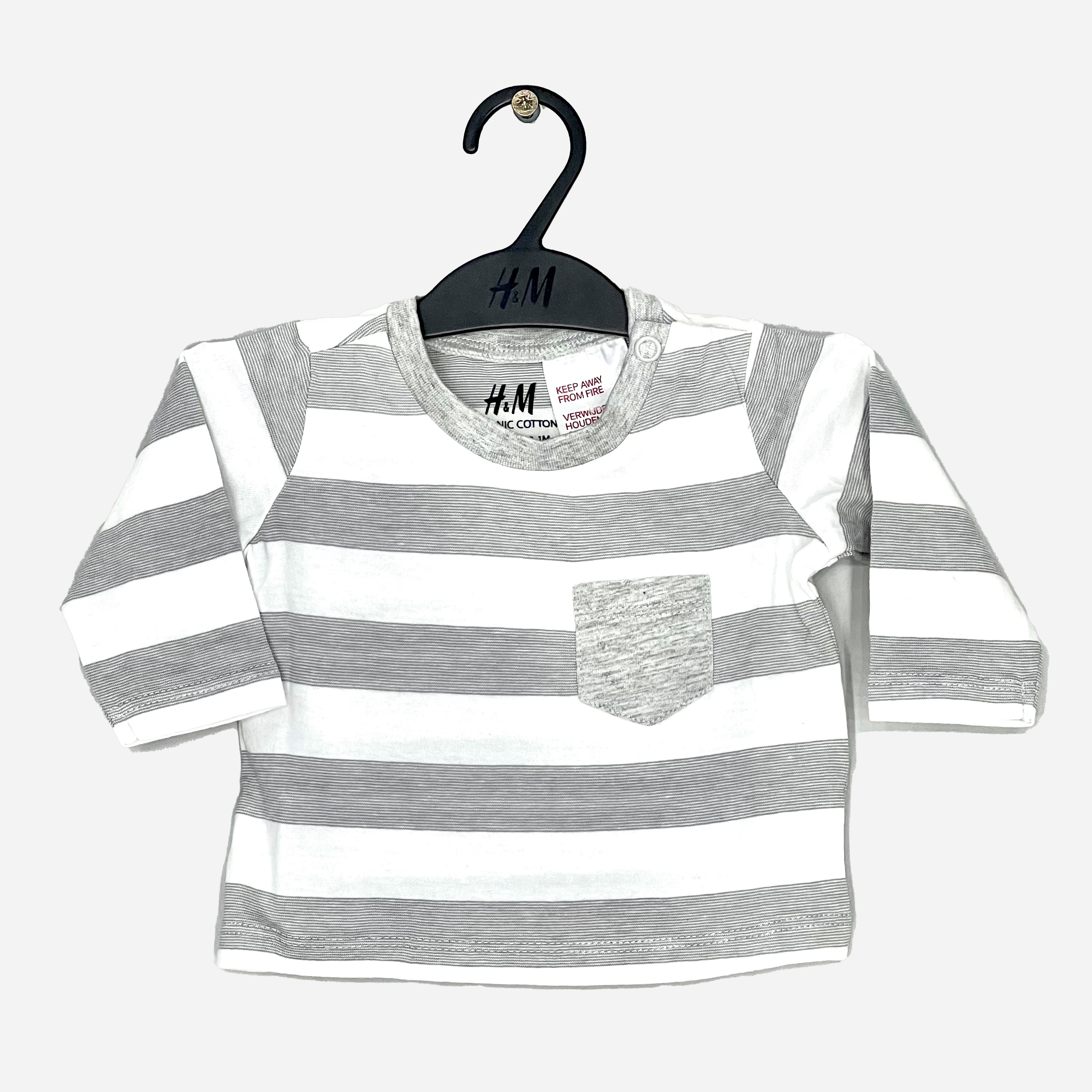 

Футболка с длинными рукавами H&M 060318951 50 см Белый/Серый