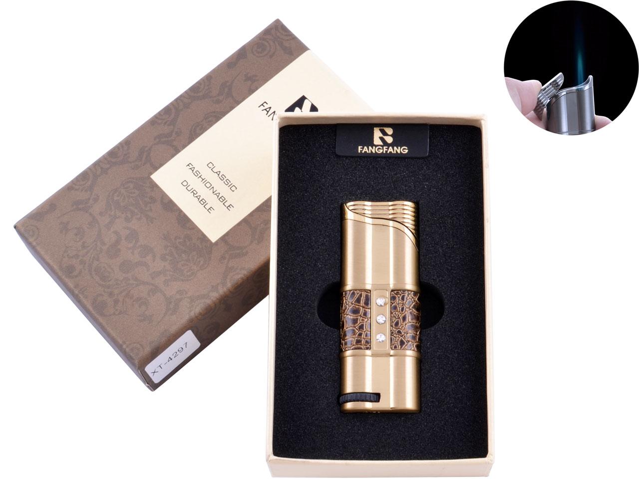 

Зажигалка в подарочной коробке FANGFANG (Острое пламя) №4297 Gold