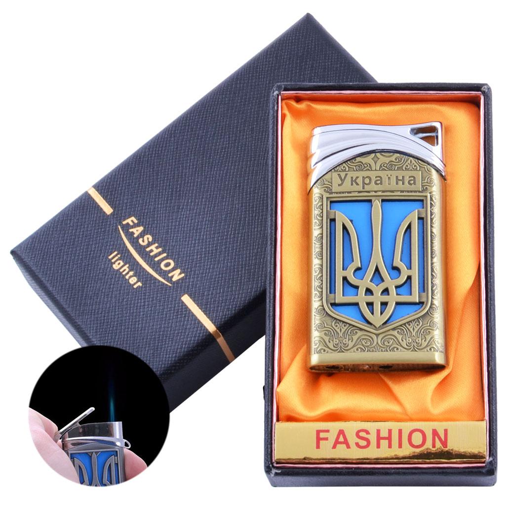 

Зажигалка в подарочной коробке Украина (Острое пламя) №UA-20 Gold