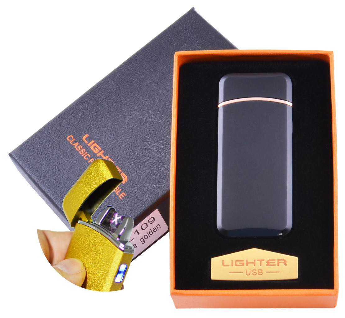 

Электроимпульсная зажигалка в подарочной коробке Lighter №HL-109 Black