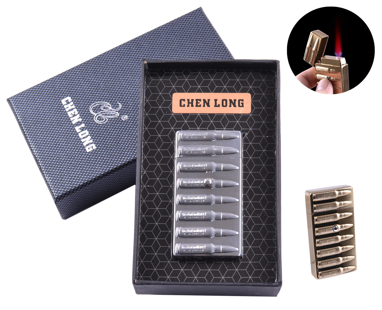 

Зажигалка в подарочной упаковке CHEN LONG (Турбо пламя) №XT-4058 Silver