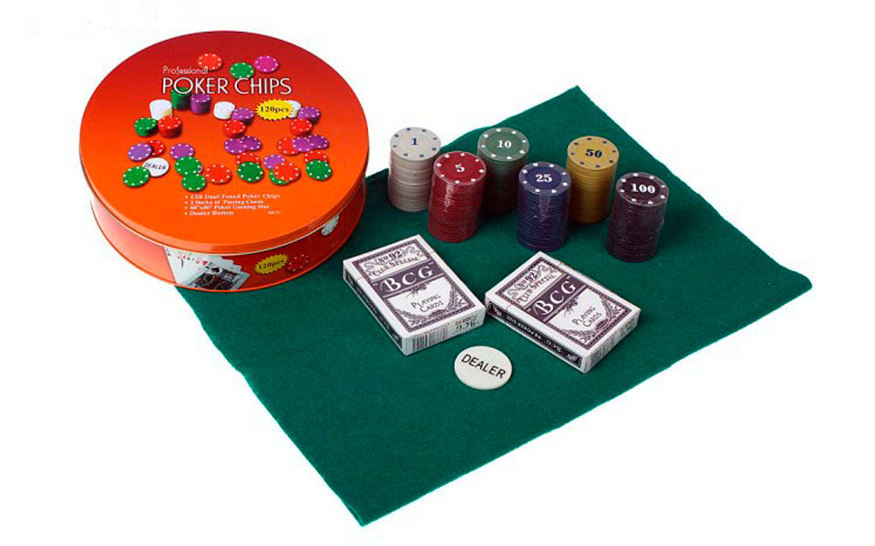 

Покерный набор на 120 фишек в круглой металлической коробке Poker Chips №120т