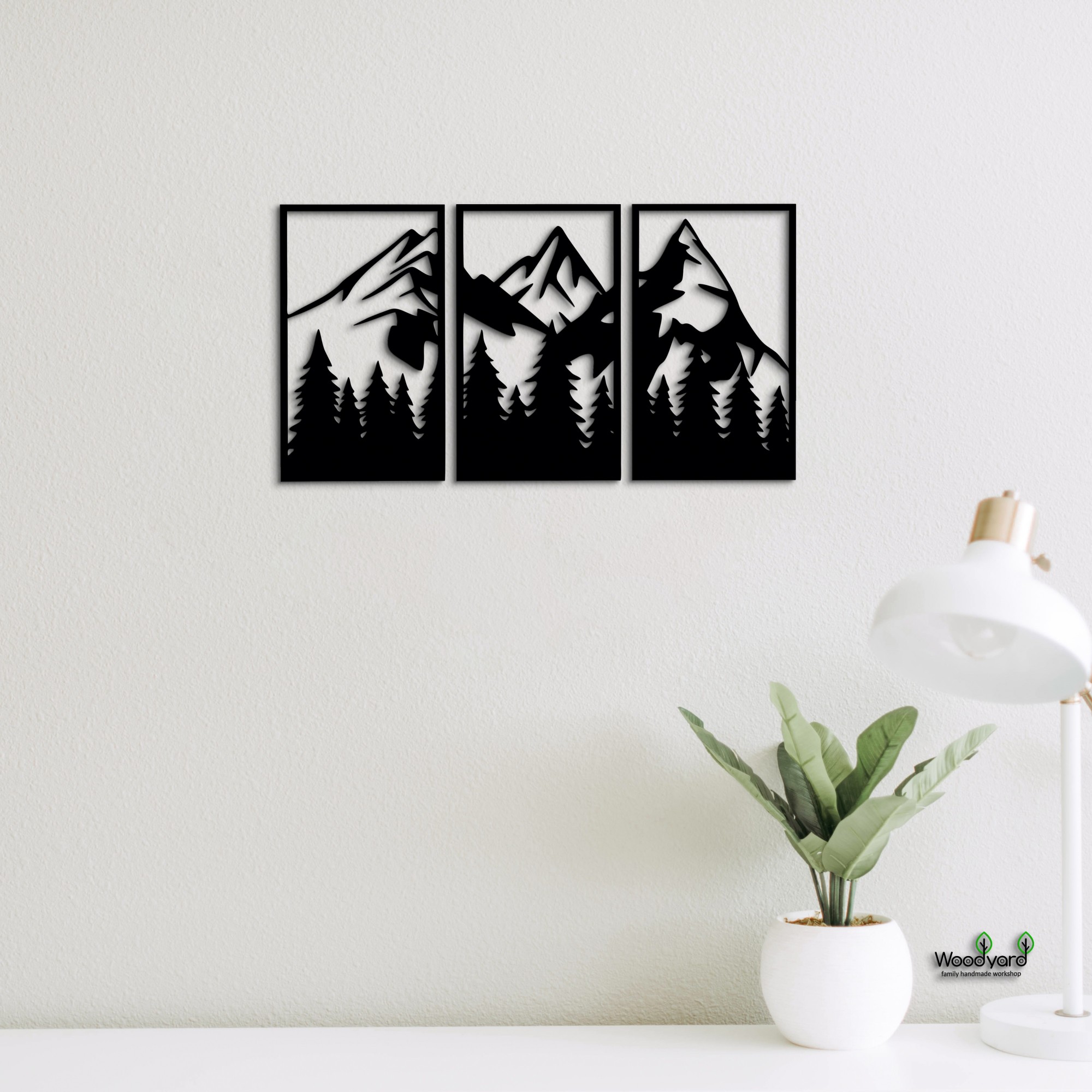 

Панно из дерева Woodyard горы Mountain 50х95 см чёрное 007 3