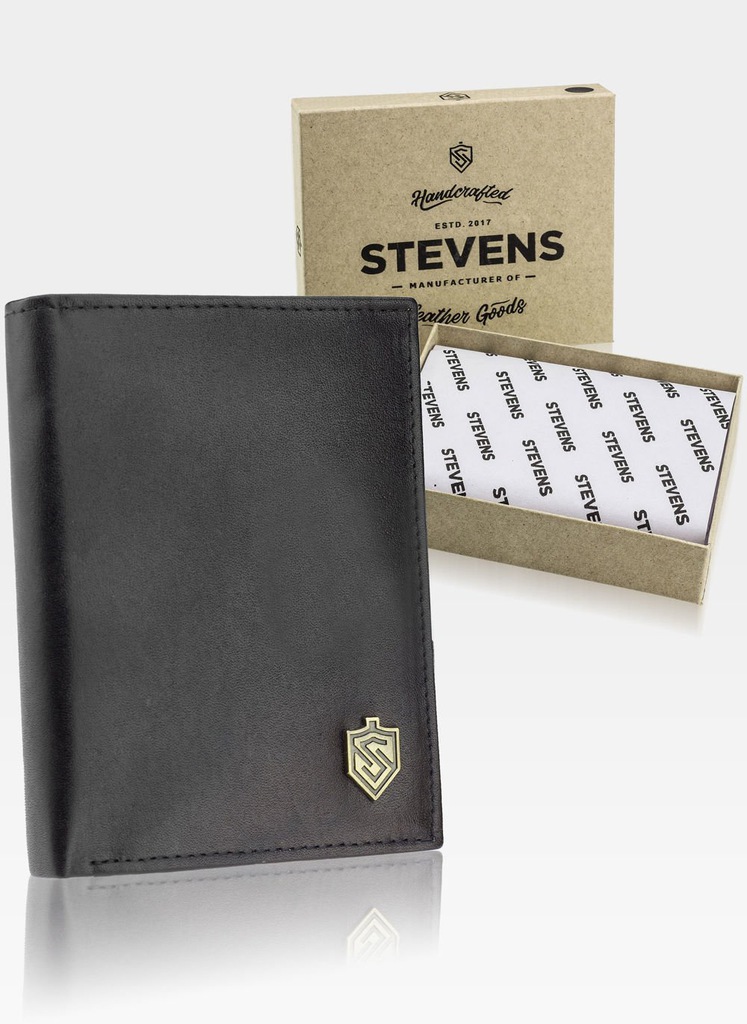 

Кошелек мужской кожаный, портмоне STEVENS Slim, черный 13 х 9,5 х 1,5-1,1 см (Z03-SL1-RFID) с защитой RFID