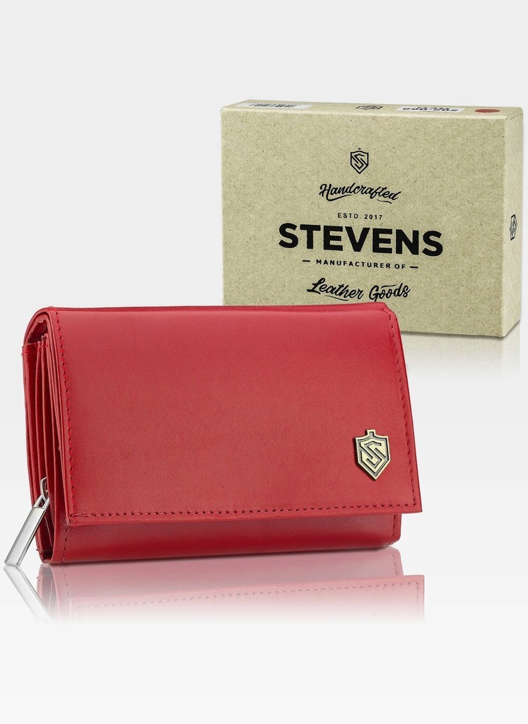 

Женский кожаный кошелёк STEVENS с защитой RFID 9 х 13 х 4 см (Z03-068-R) красный
