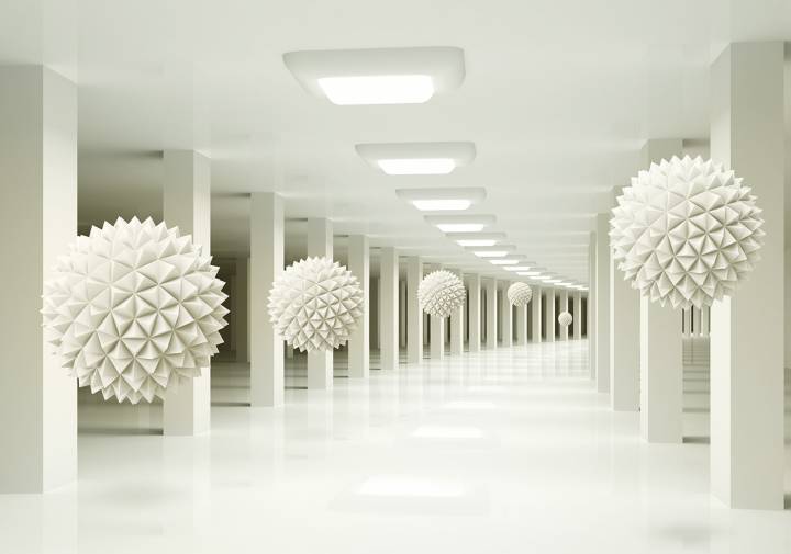 

3D Фотообои Decor-oboi Тоннель с шарами. Винил на флизелиновой основе, 368*254 см.