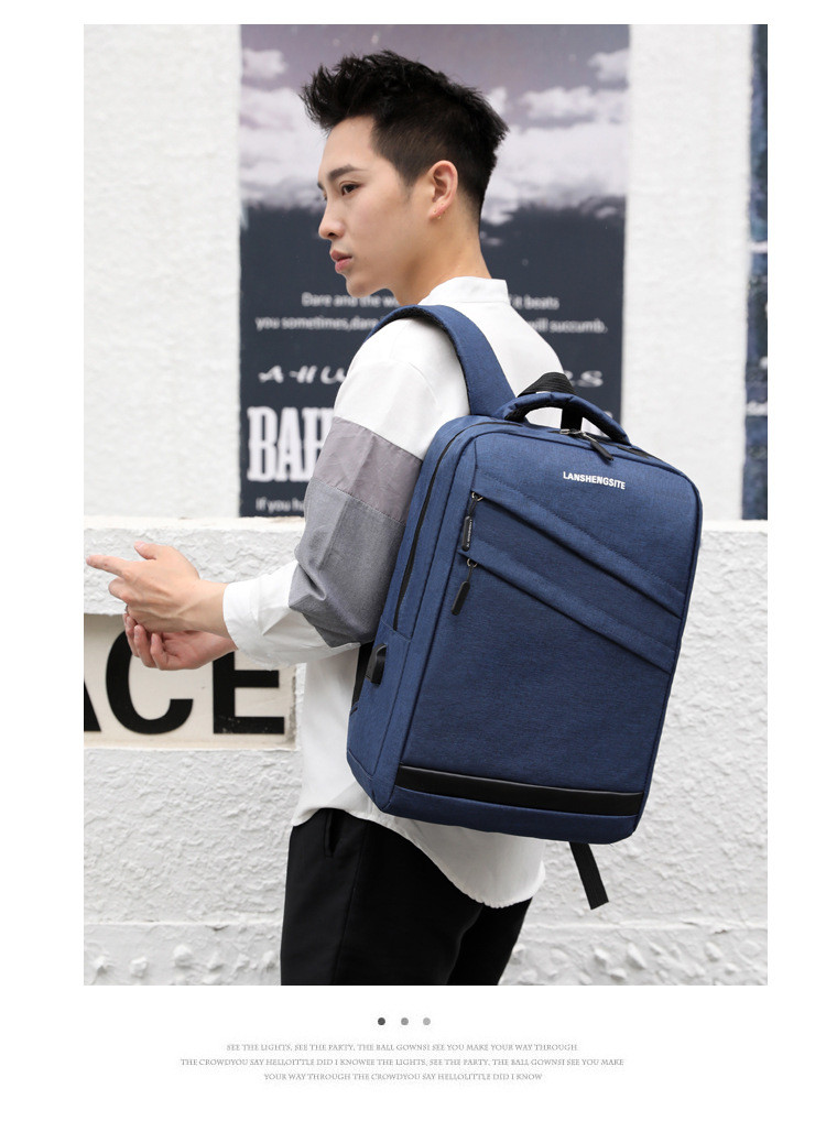 

Синий городской рюкзак с USB 960-2