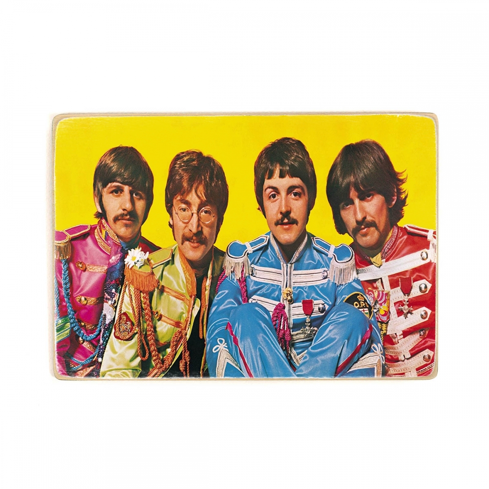 

Деревянный постер Музыка Beatles - Битлз, группа в форме гусаров А2
