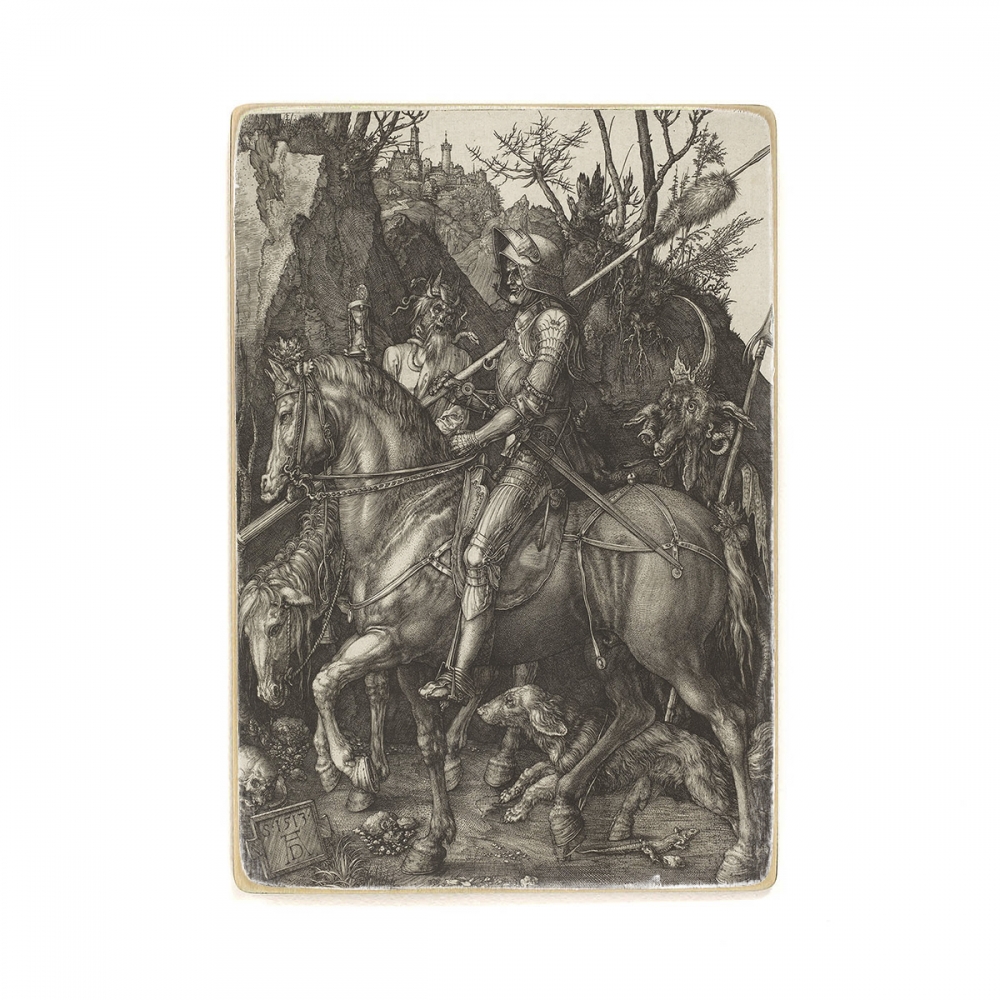 

Деревянный постер Искусство "Рыцарь, смерть и дьявол" - Альбрехт Дюрер (1513) А2