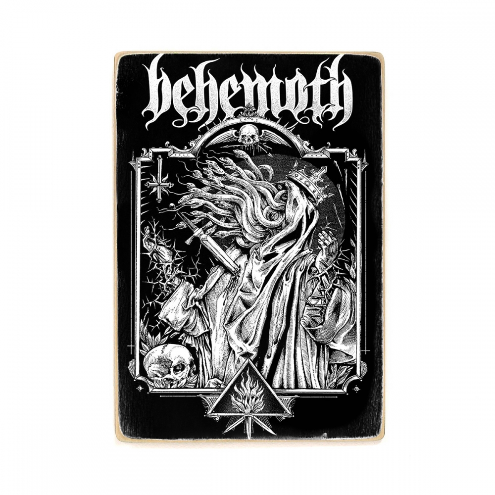 

Деревянный постер Музыка Behemoth, Nergal. Black metal. Блэк метал. Бегемот.рисунок А1