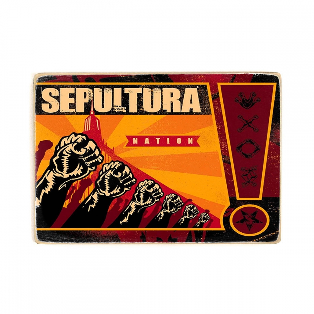 

Деревянный постер Музыка Sepultura - Nation. Max Cavalera. Сепультура. Макс Кавалера А2