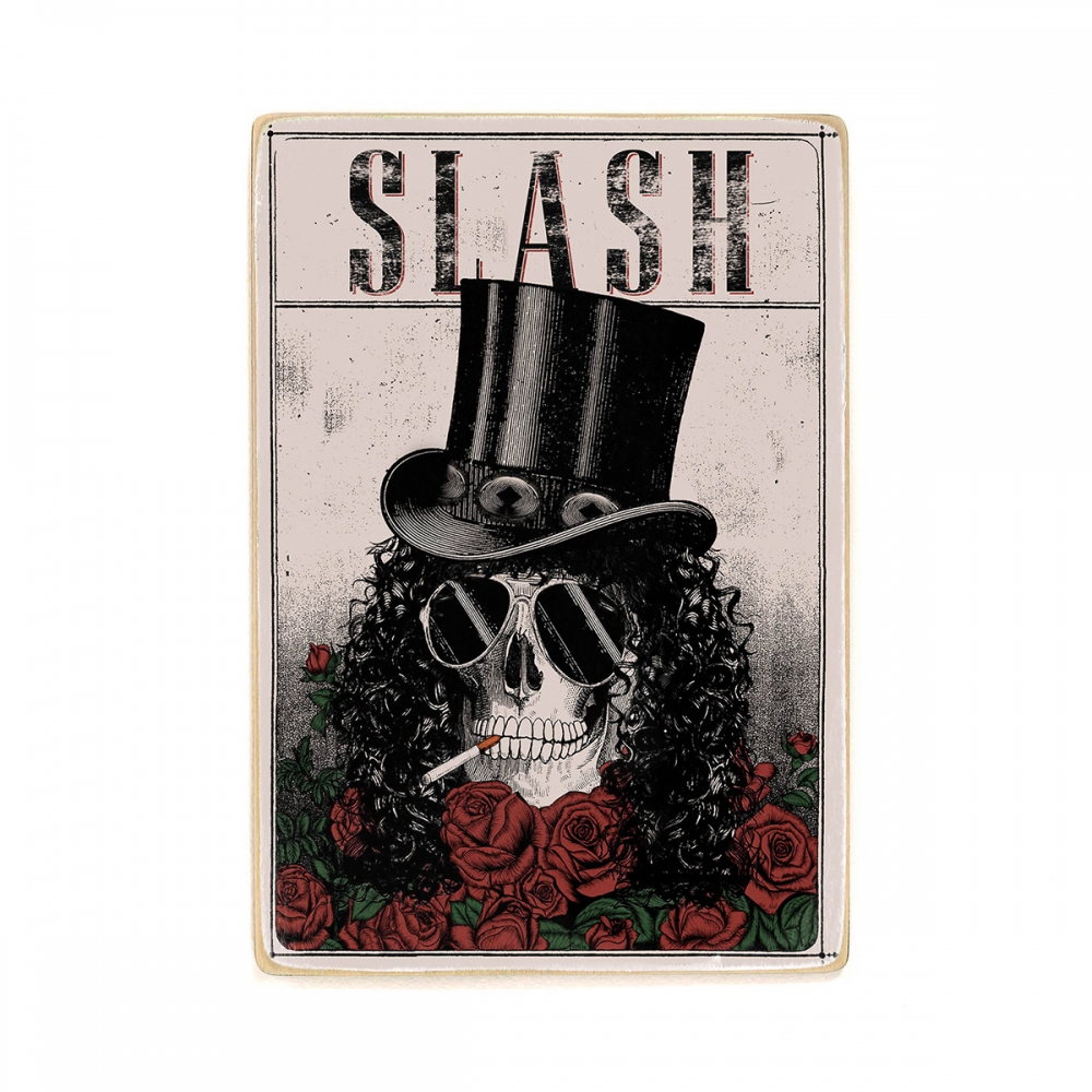 

Деревянный постер Музыка Guns N `Roses, Slash. Череп А1
