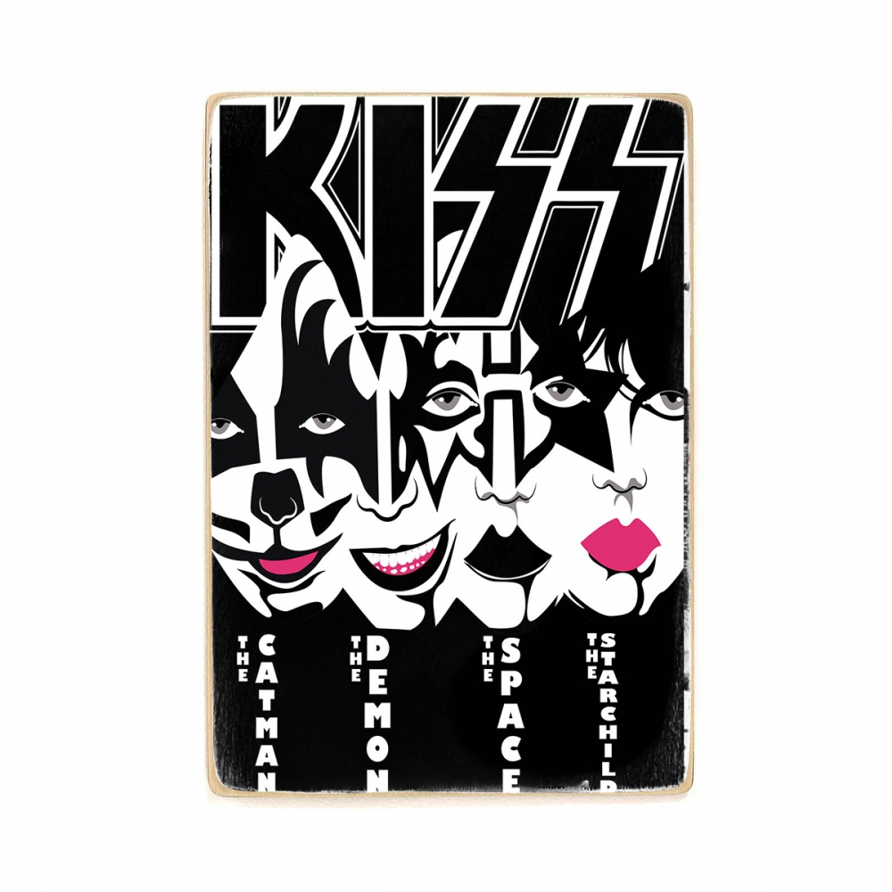 

Деревянный постер Музыка Kiss. Рок группа А2