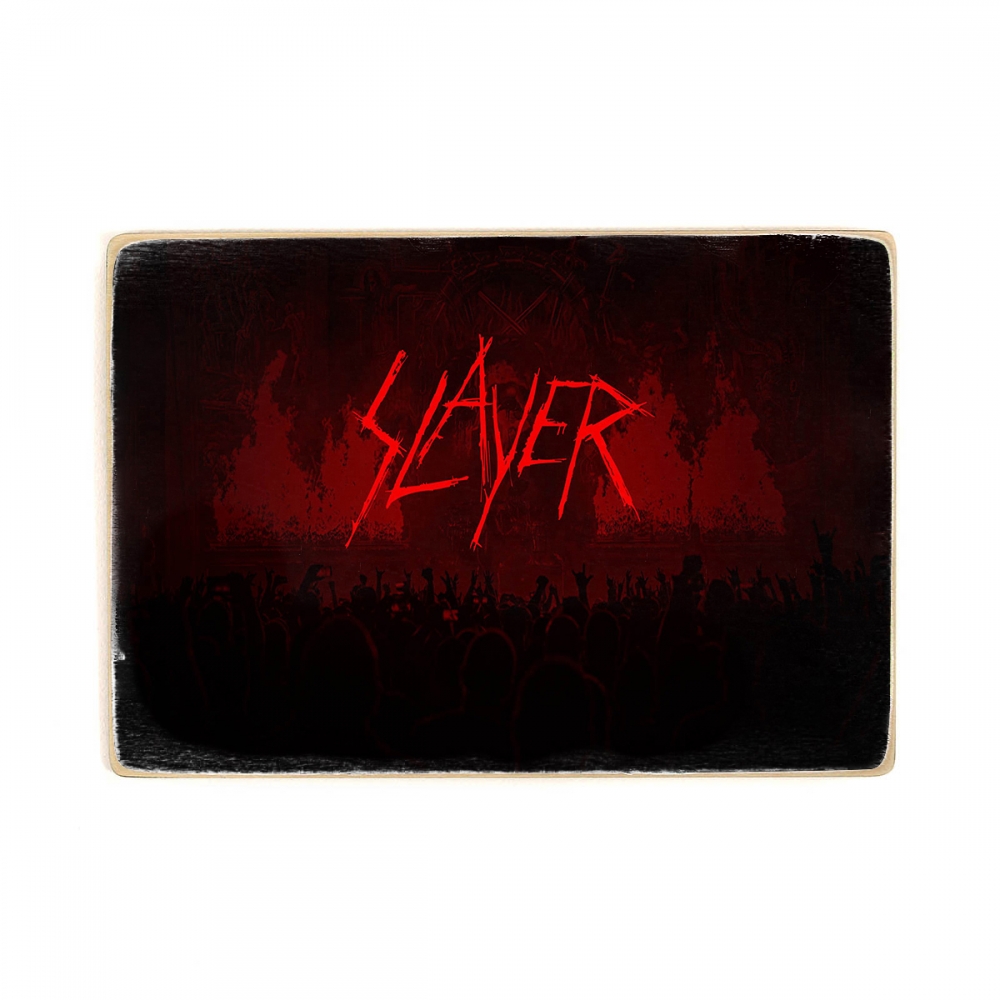 

Деревянный постер Музыка группа Slayer логотип. Слеер. Tom Araya А2