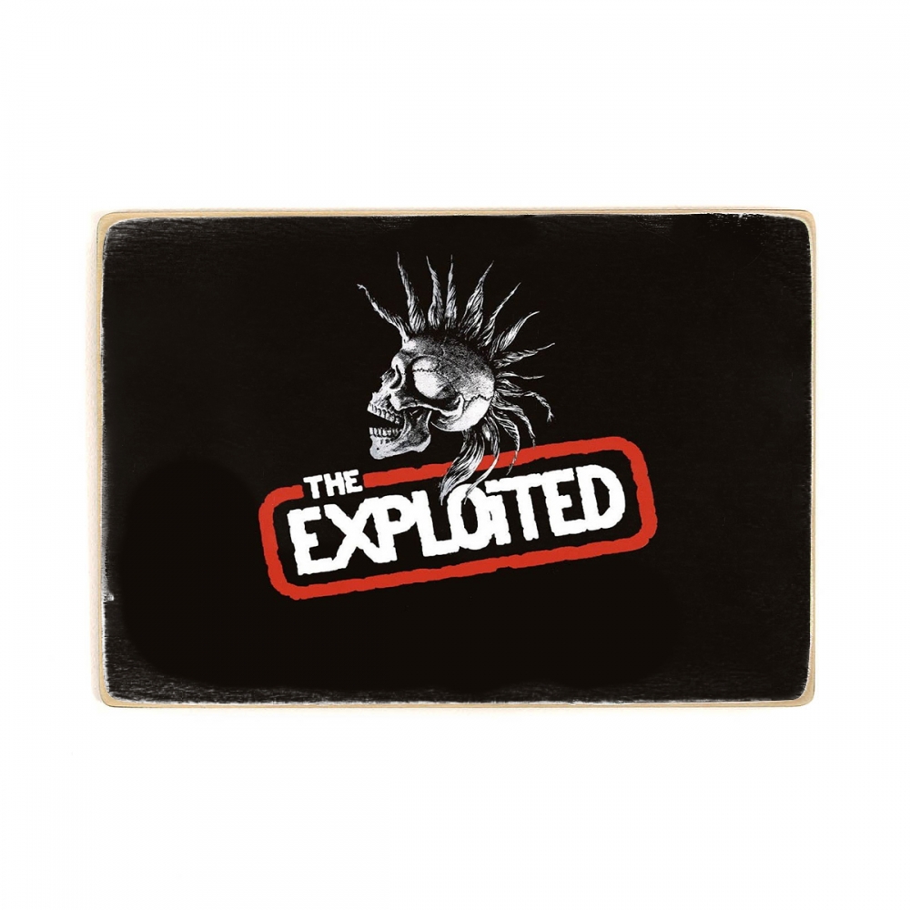 

Деревянный постер Музыка Exploited, Punks not dead. logo А2