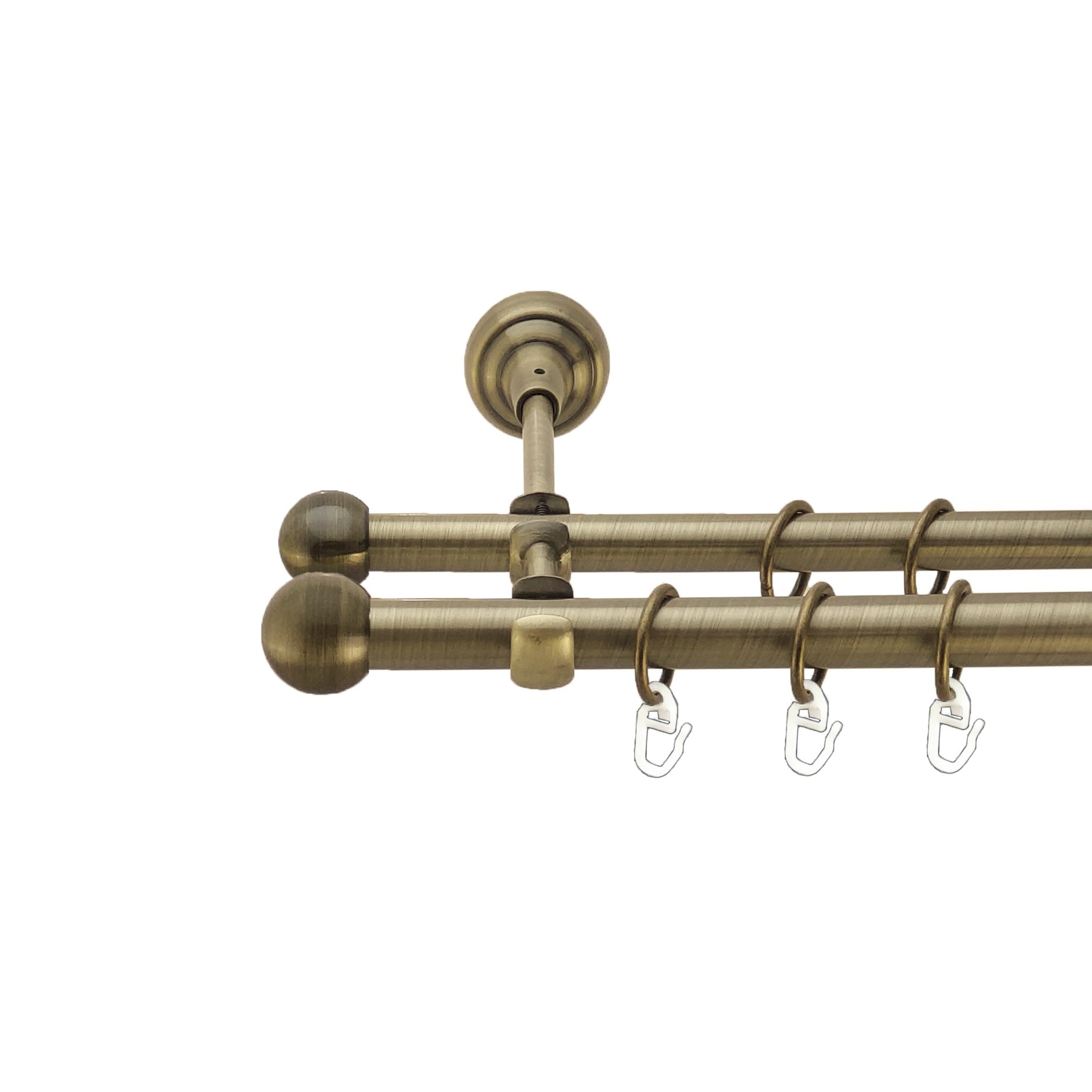 

Карниз Orvit Куля Болонь металевий дворядний відкритий гладка труба кільце металеве Антик 19\16 мм 300 см