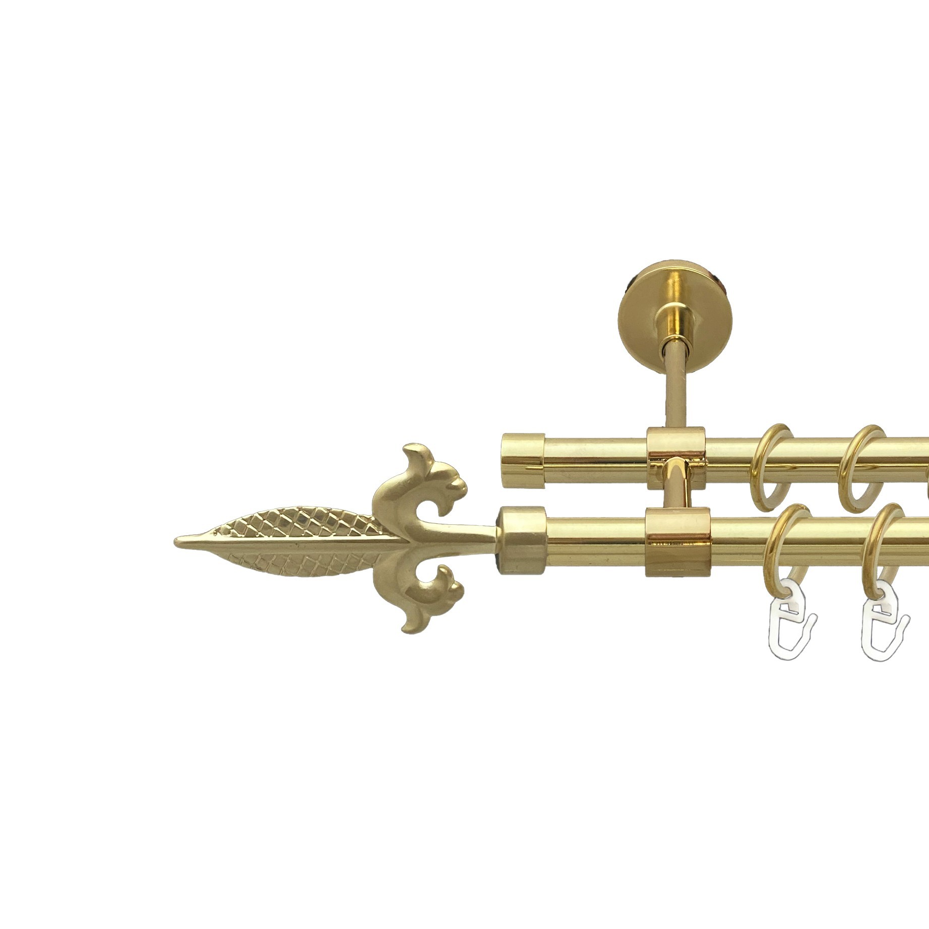 

Карниз Orvit Генуя металевий дворядний закритий гладка труба кільце металеве Золото 16\16 мм 240 см (00-00014505)