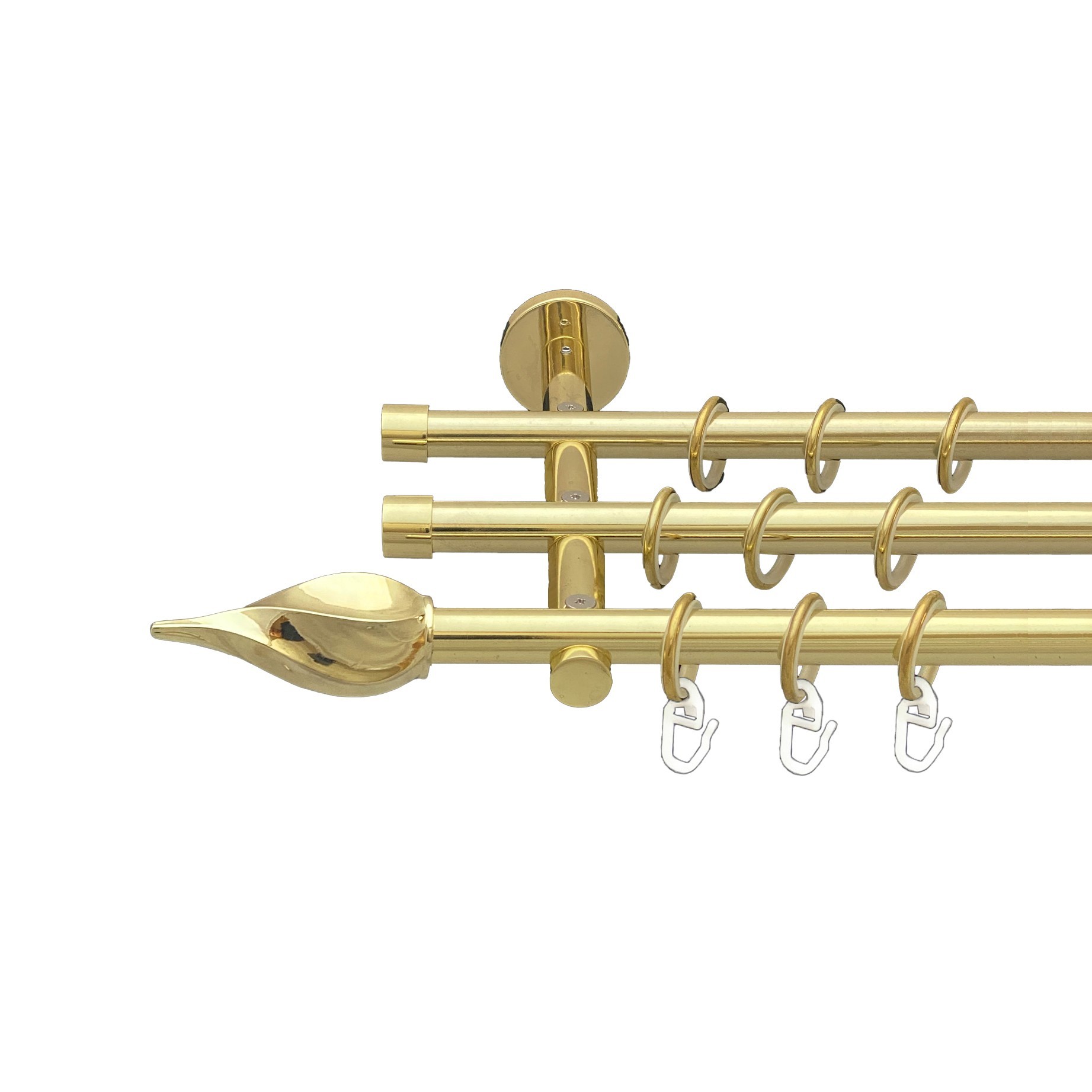 

Карниз Orvit Твісто металевий трирядний циліндр 20 см гладка труба кільце металеве Золото 16\16\16 мм 200 см (00-00014744)