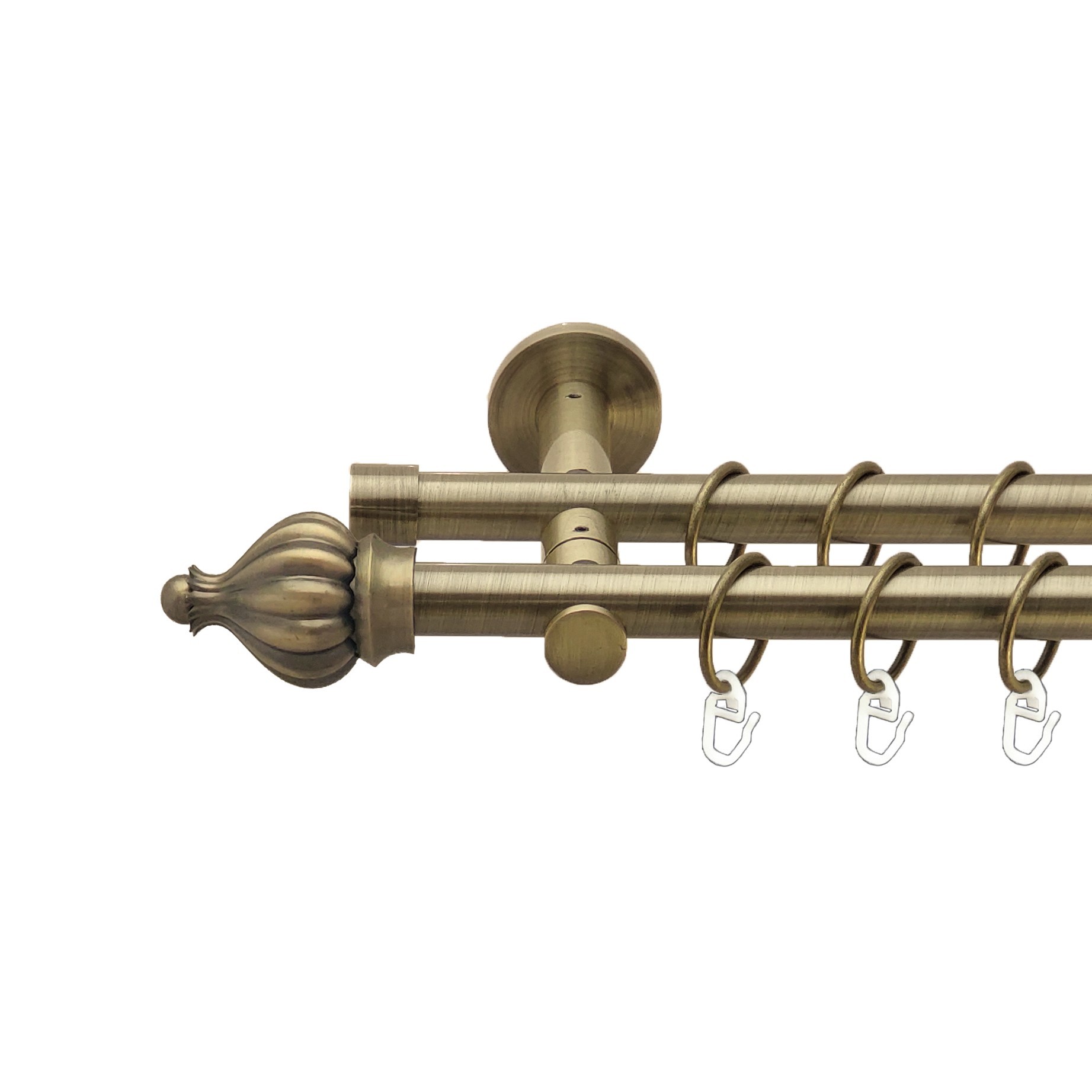 

Карниз Orvit Таджа металевий дворядний реверсивний гладка труба кільце металеве Антик 19\19 мм 300 см (00-00013407)