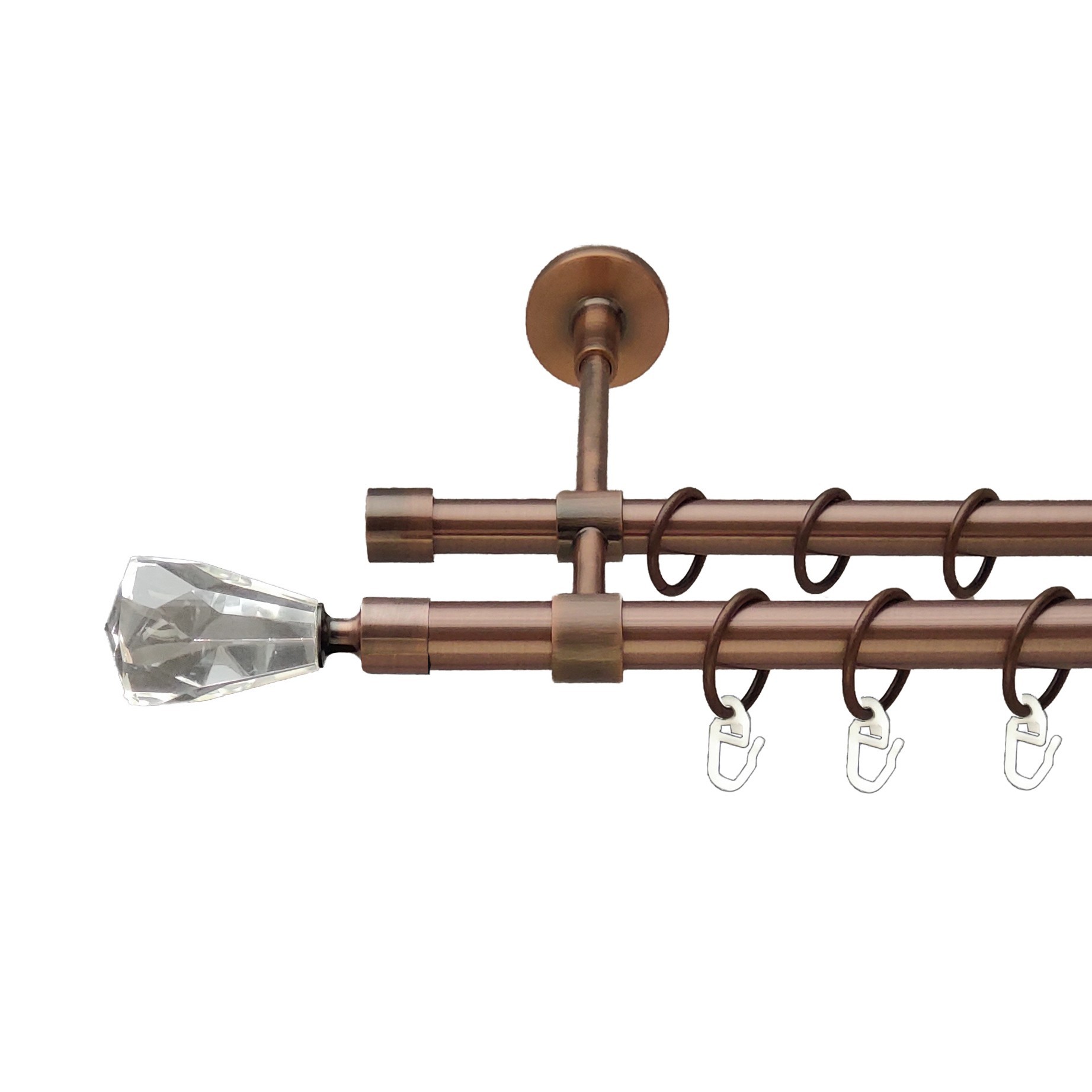 

Карниз Orvit Лучетта металевий дворядний закритий гладка труба кільце металеве Мідь 19\16 мм 240 см (00-00011985)