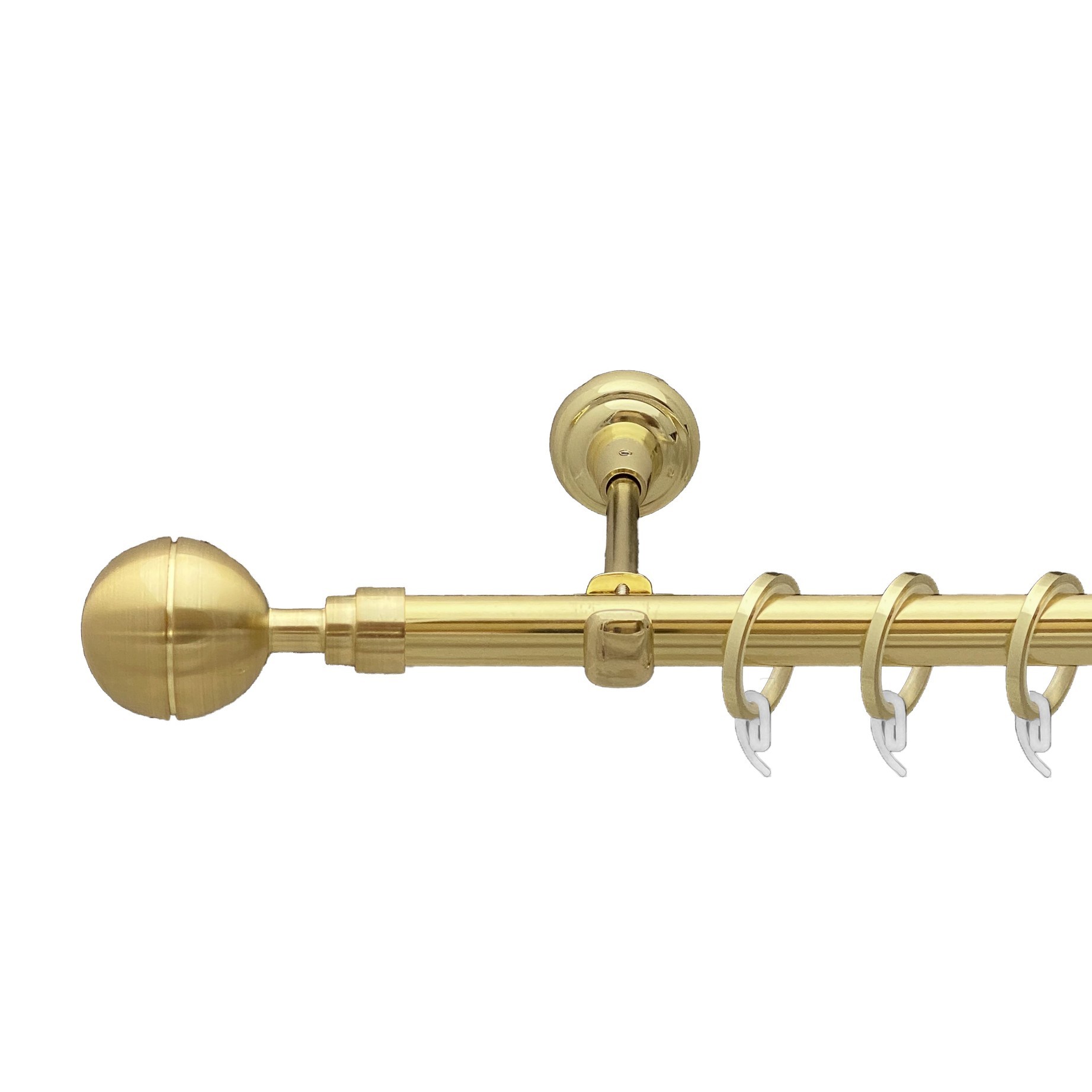 

Карниз Orvit Корсо металевий однорядний відкритий гладка труба кільце фасонне металеве Золото 19 мм 300 см (00-00009221)