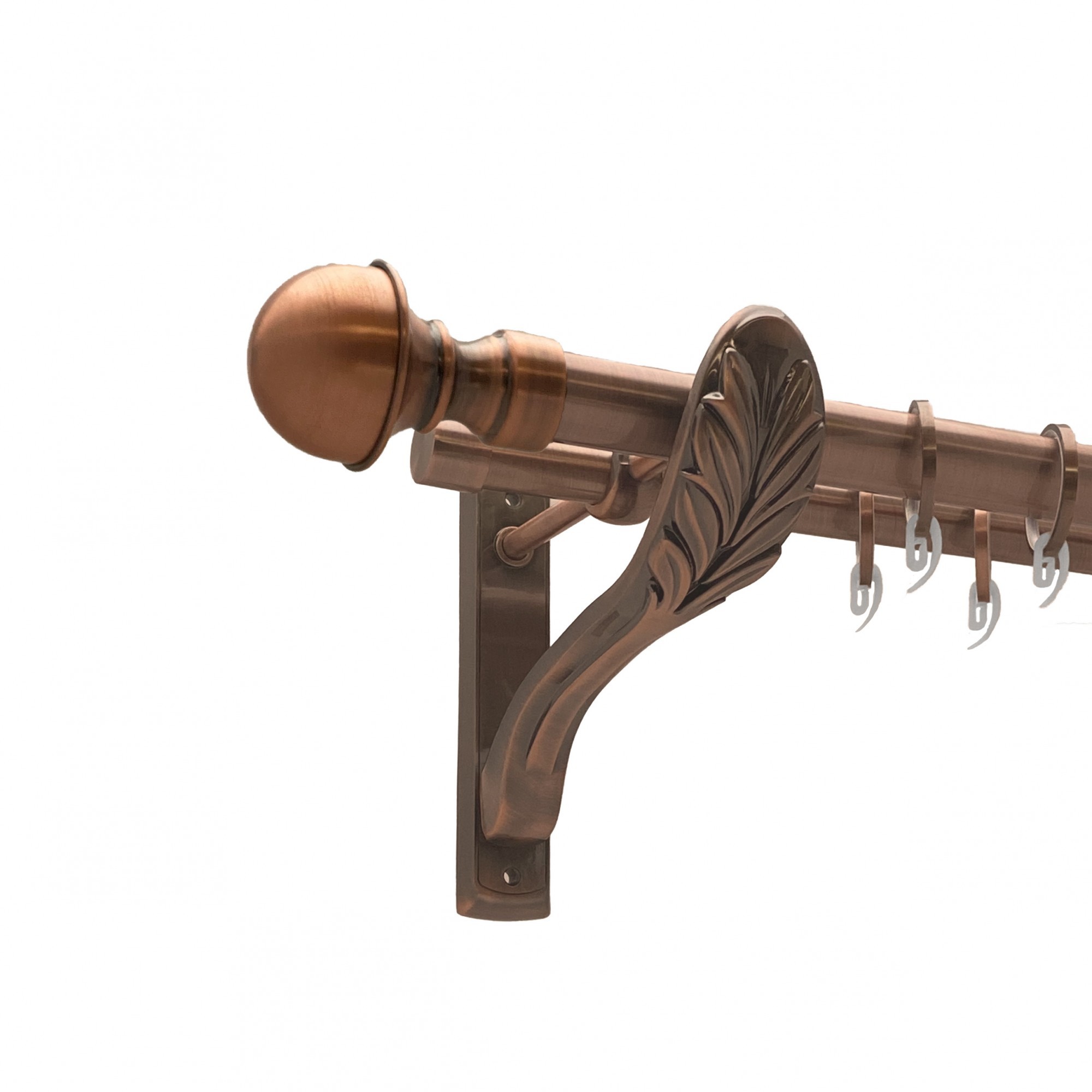 

Карниз Orvit Бостон металевий дворядний ретро гладка труба кільце фасонне металеве Мідь 25\19 мм 240 см (00-00009946)