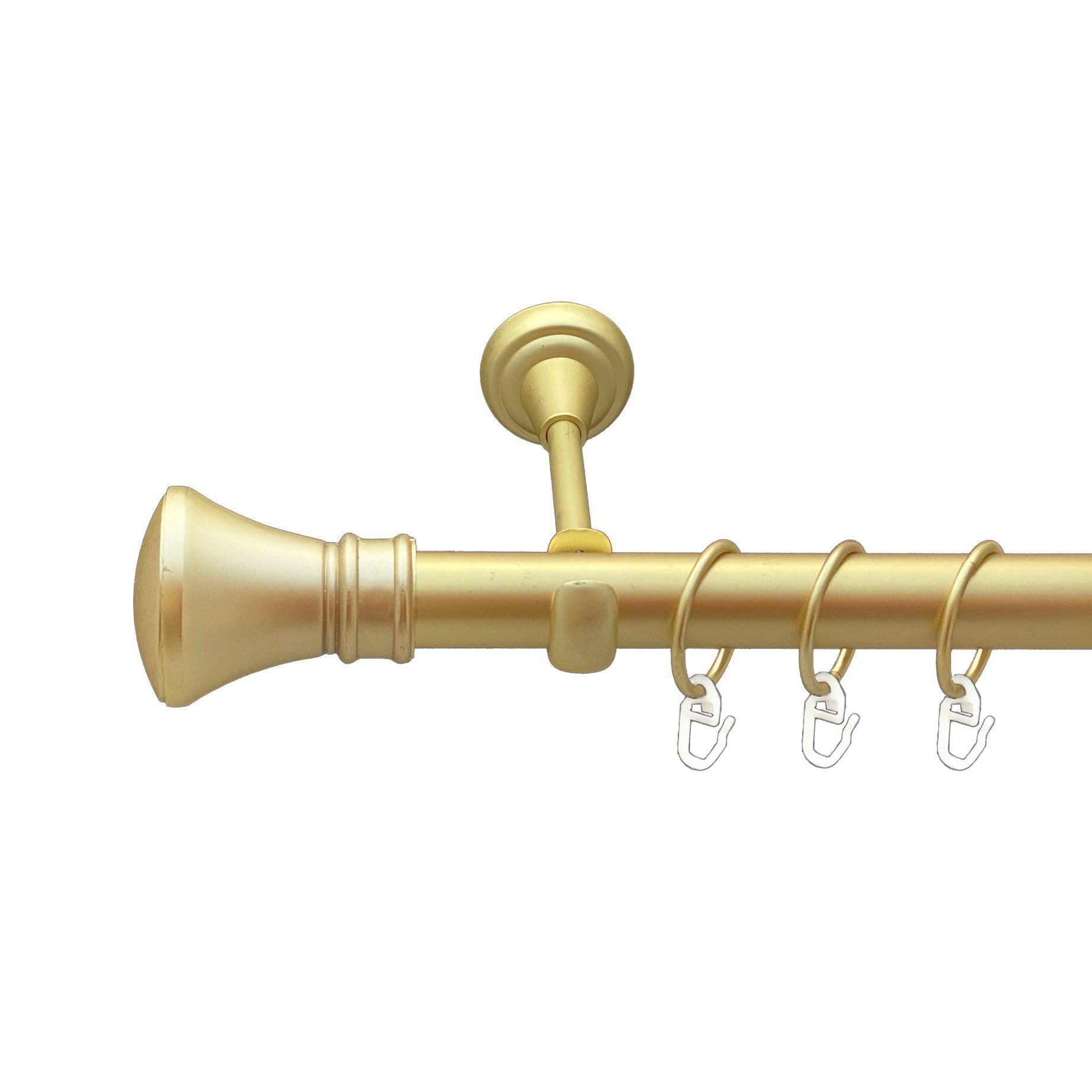 

Карниз Orvit Люксор металевий однорядний відкритий гладка труба кільце металеве Золото Матове 25 мм 240 см (00-00010188)