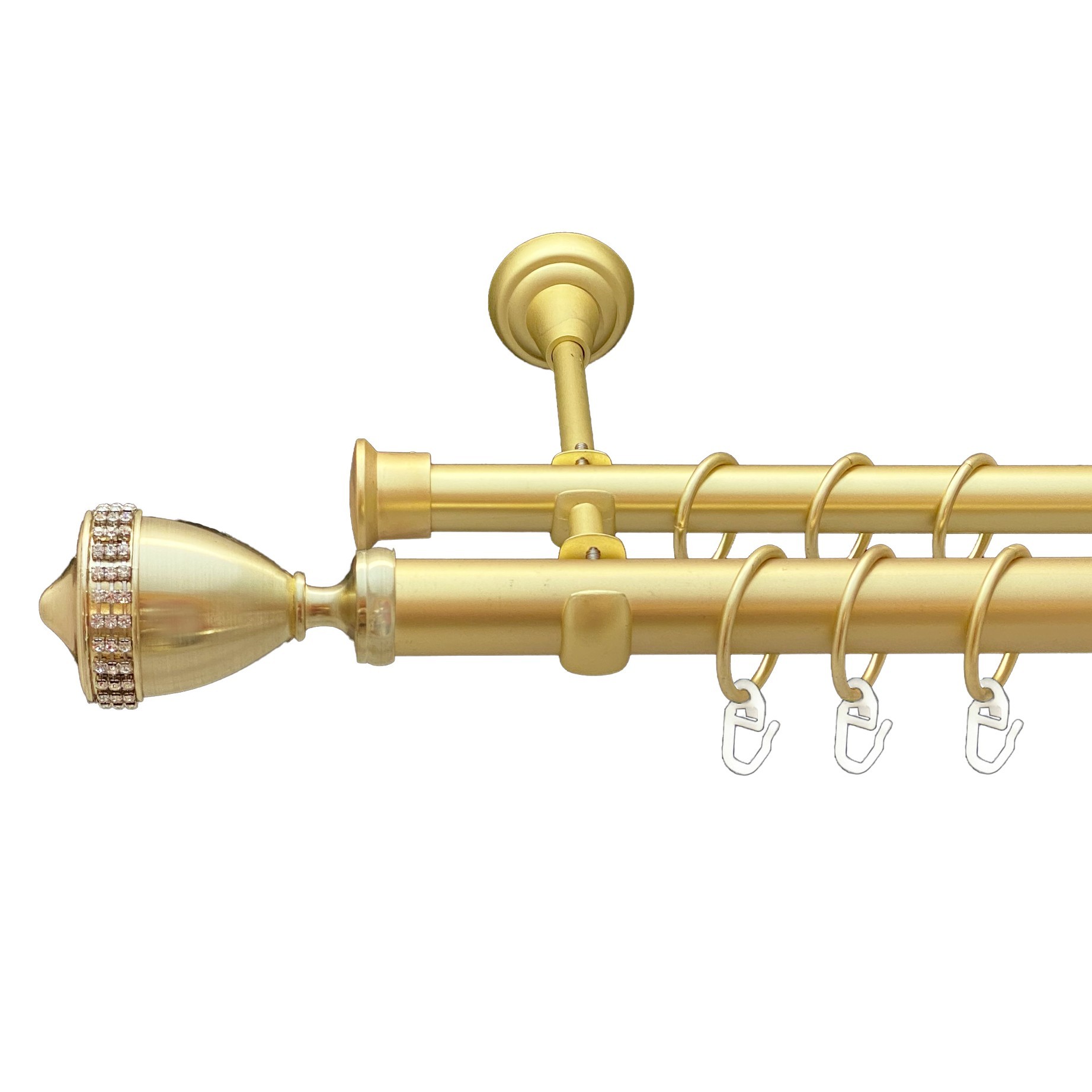 

Карниз Orvit Етернія металевий дворядний відкритий гладка труба кільце металеве Золото Матове 25\19 мм 160 см (00-00010671)