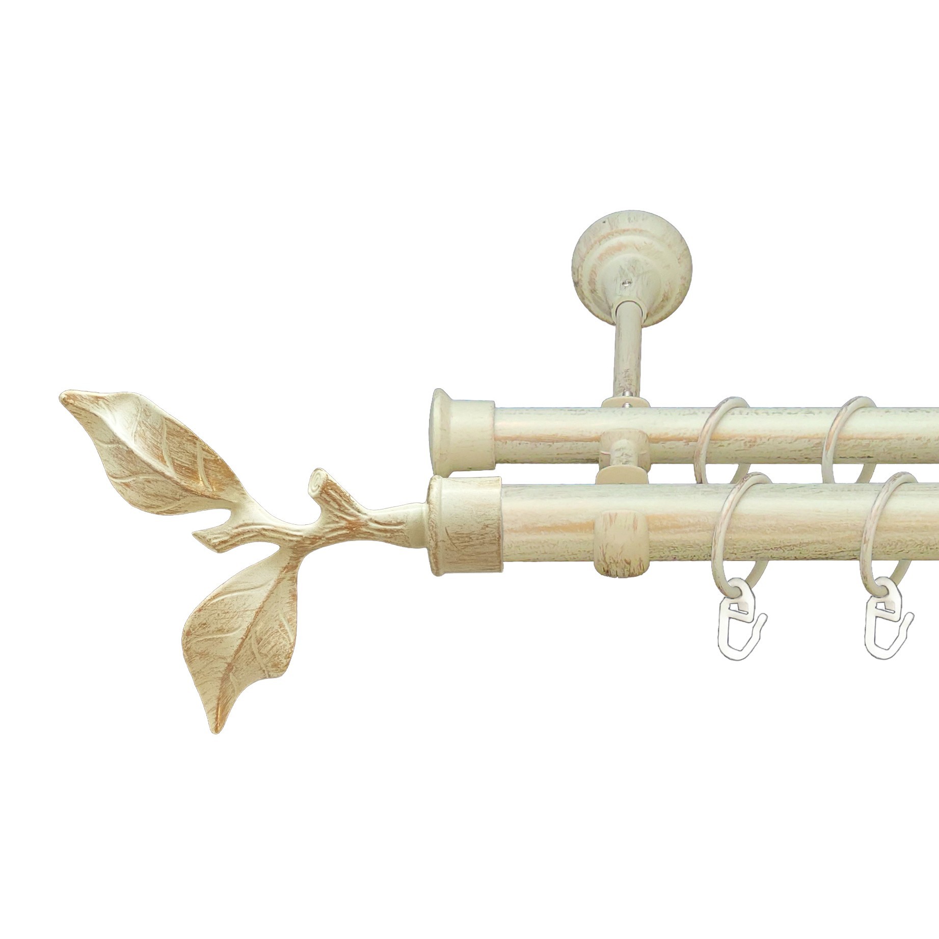 

Карниз Orvit Листок Троянди металевий дворядний відкритий гладка труба кільце металеве Біле Золото 25\19 мм 200 см (00-00010495)