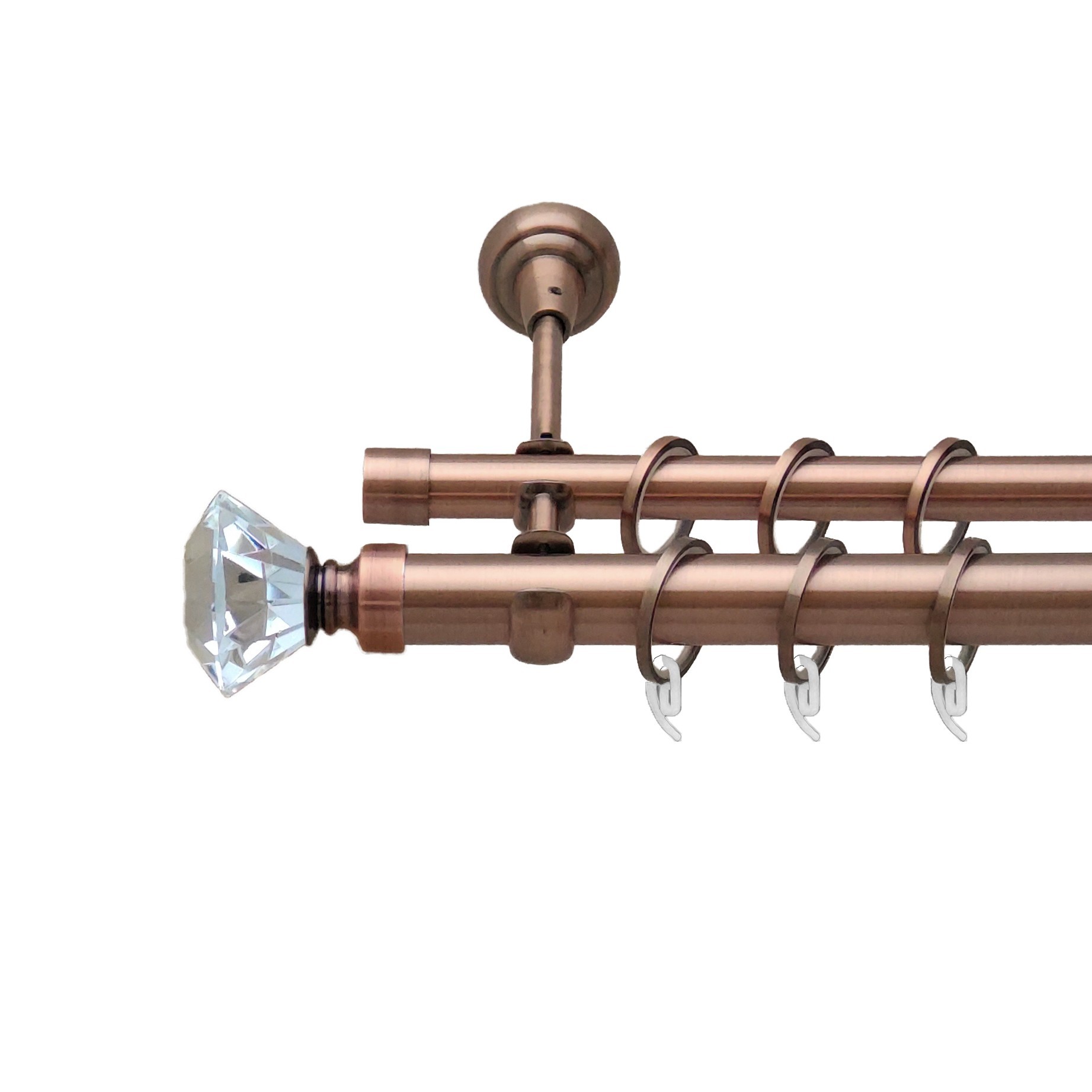 

Карниз Orvit Спектралія металевий дворядний відкритий гладка труба кільце фасонне металеве Мідь 25\19 мм 200 см