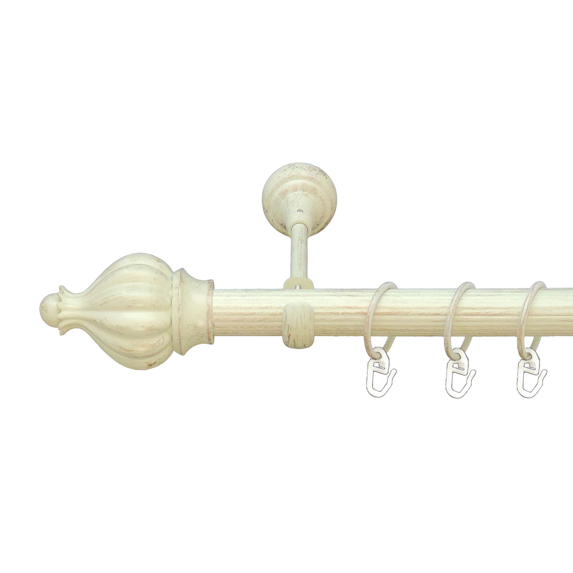 

Карниз Orvit Таджа металевий однорядний відкритий рифлена труба кільце металеве Біле Золото 25 мм 200 см