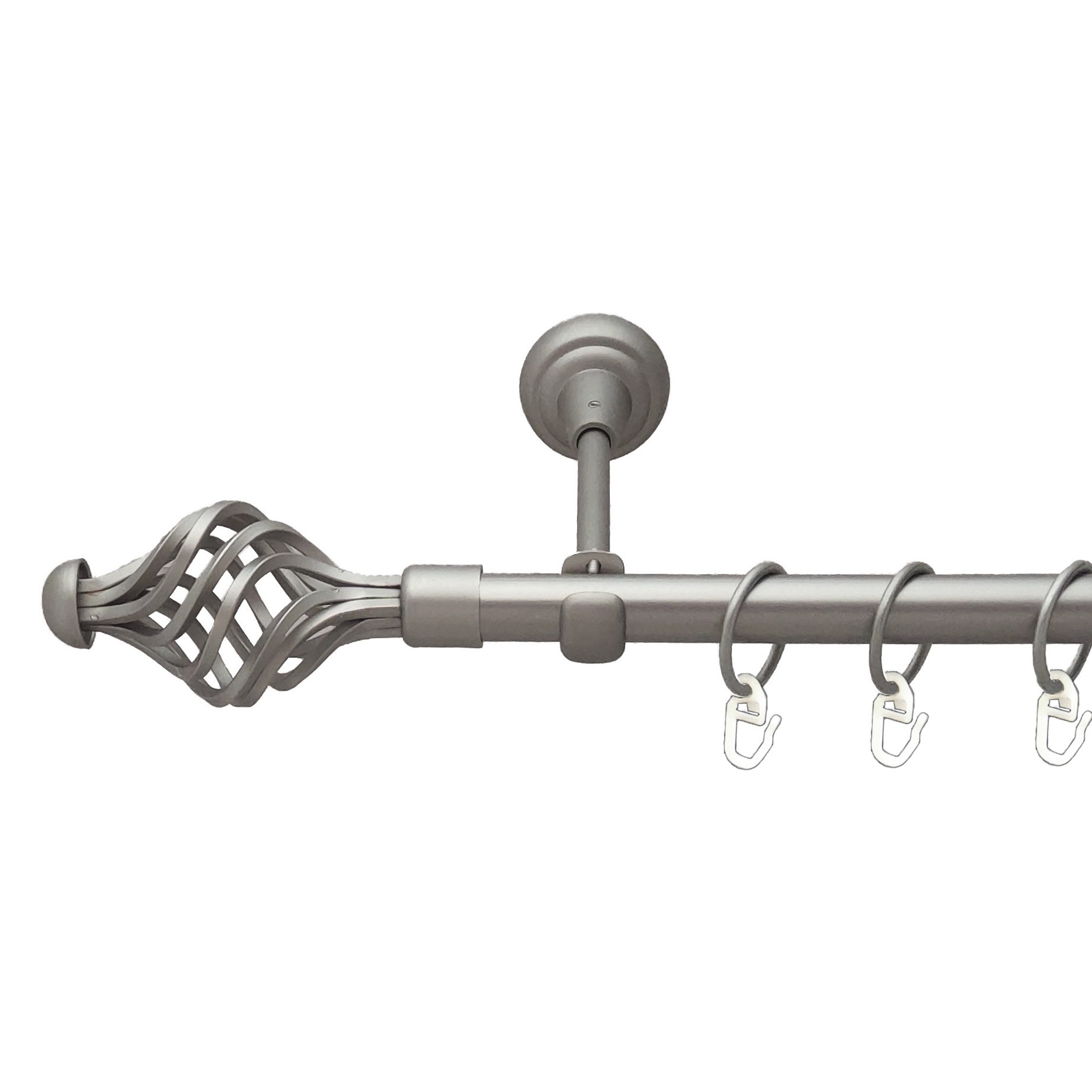 

Карниз Orvit Арезо металевий однорядний відкритий гладка труба кільце металеве Сатин 19 мм 300 см