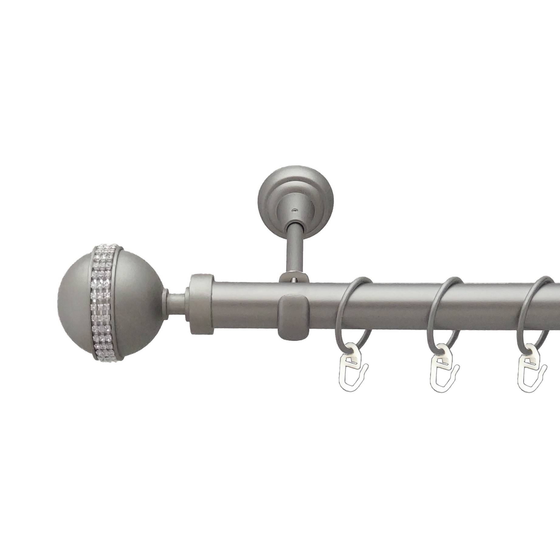 

Карниз Orvit Авея металевий однорядний відкритий гладка труба кільце металеве Сатин 25 мм 160 см