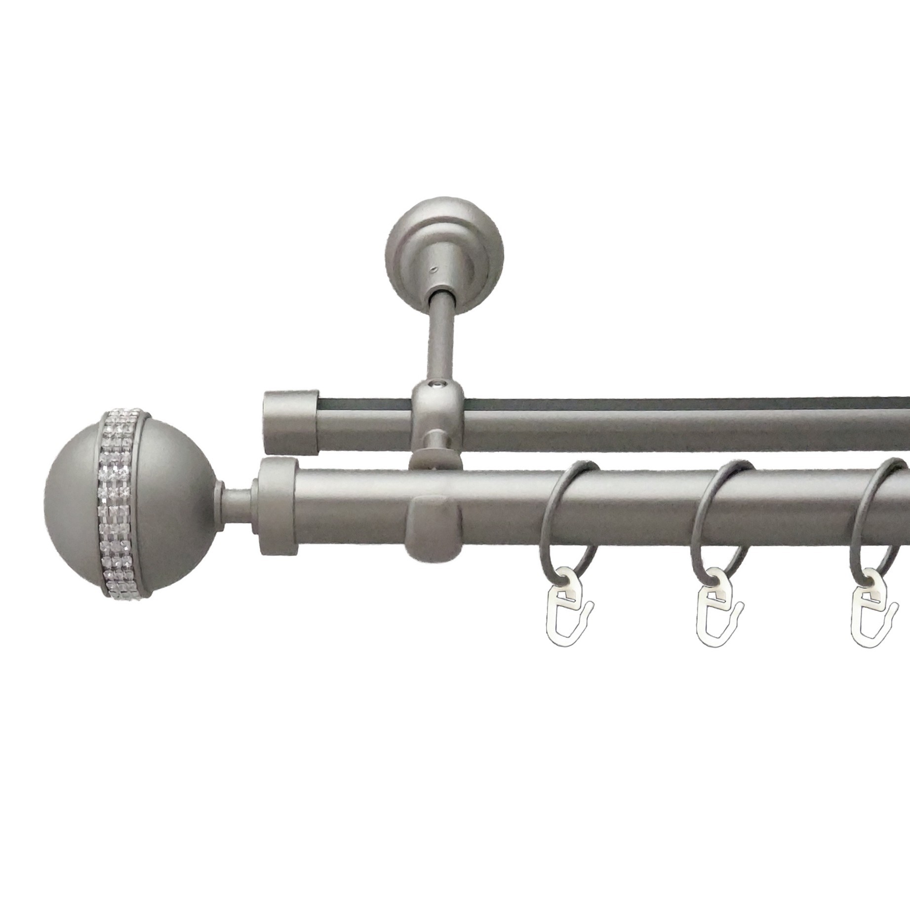 

Карниз Orvit Авея металевий дворядний опозитний гладка \ профільна труба кільце металеве Сатин 25\19 мм 240 см